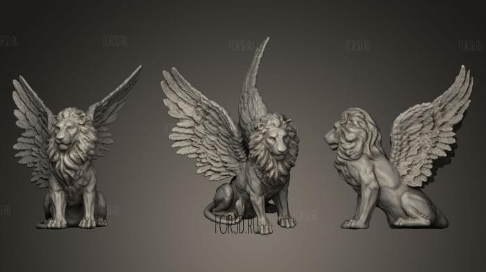 Winged Lion statue stl model for CNC